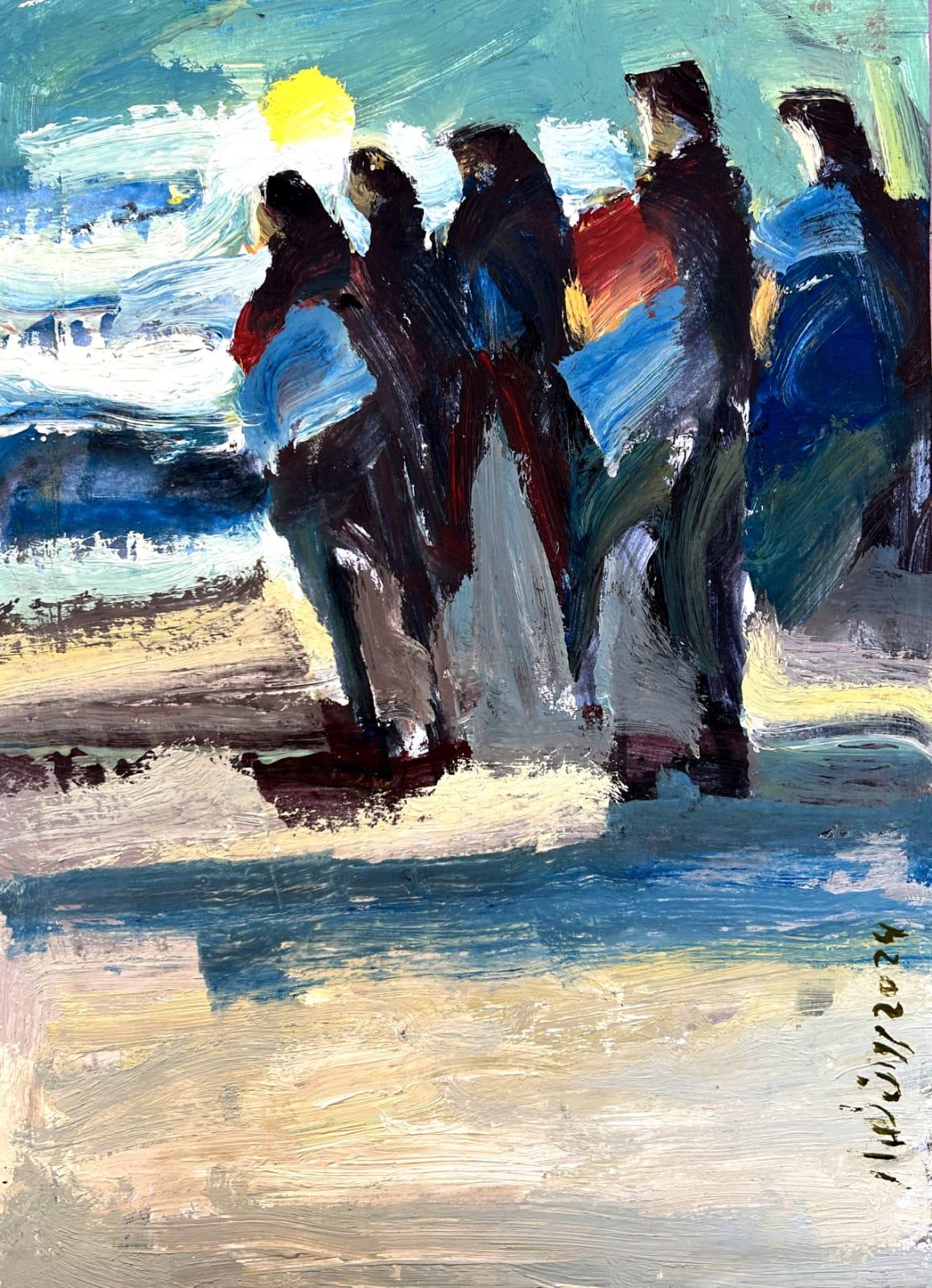 marwan-nassar-solo-exhibition-2024-painting-scenes-gaza-24-acrylic-on-paper