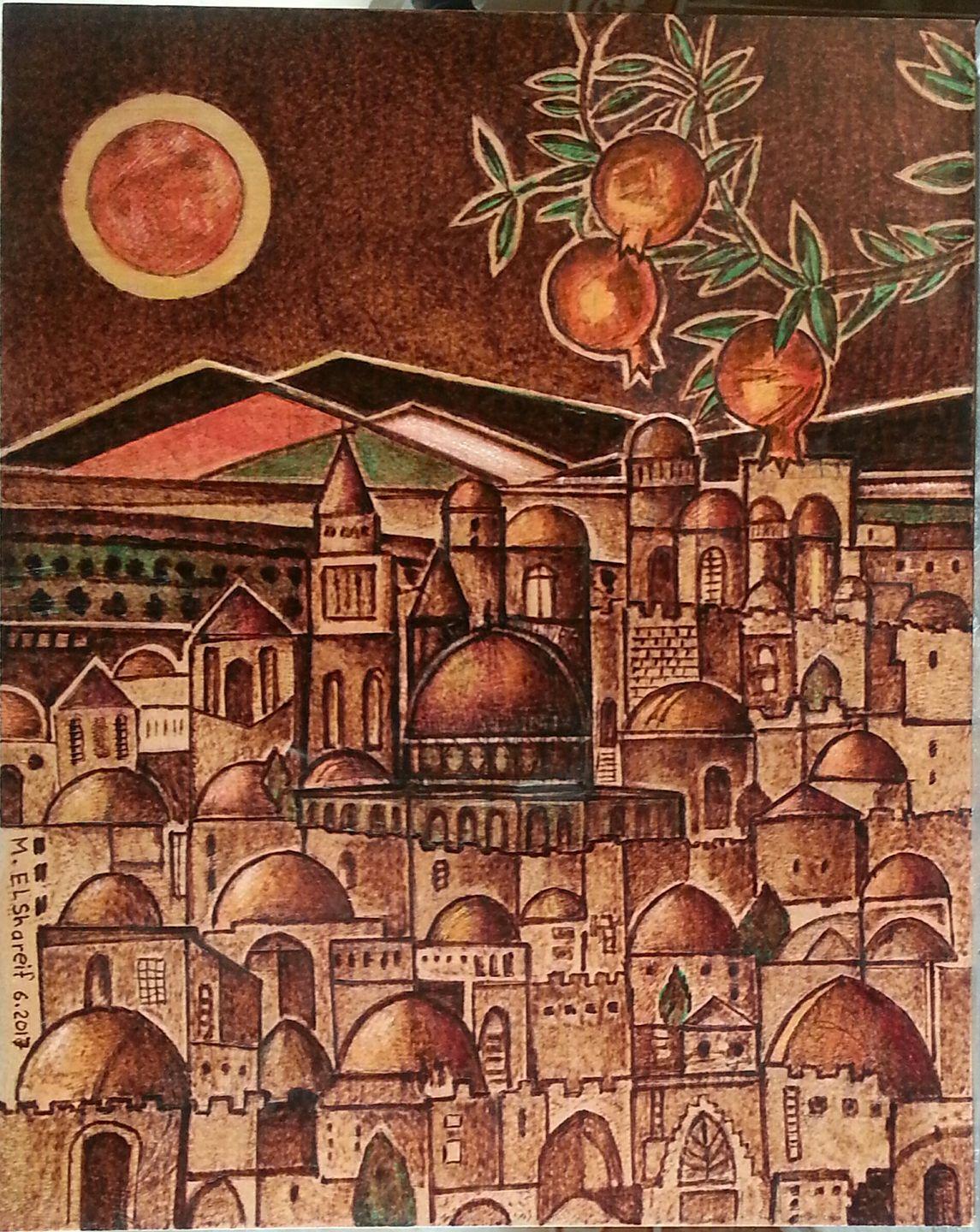 mohammed-elsherif-2017-painting-Our Jerusalem-85
